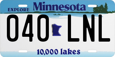 MN license plate 040LNL