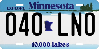 MN license plate 040LNO