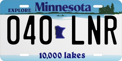 MN license plate 040LNR