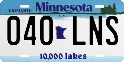 MN license plate 040LNS