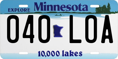MN license plate 040LOA