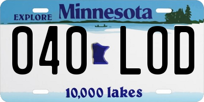 MN license plate 040LOD