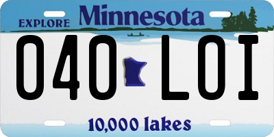 MN license plate 040LOI