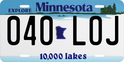 MN license plate 040LOJ