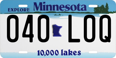 MN license plate 040LOQ