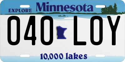 MN license plate 040LOY