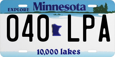 MN license plate 040LPA