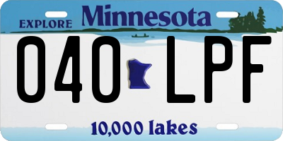 MN license plate 040LPF