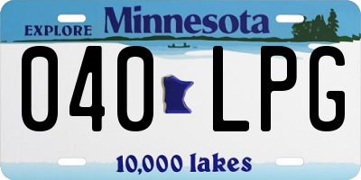MN license plate 040LPG