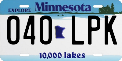 MN license plate 040LPK