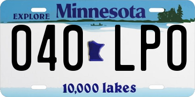 MN license plate 040LPO