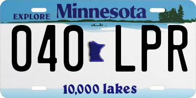 MN license plate 040LPR