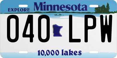 MN license plate 040LPW