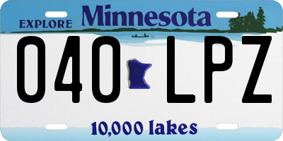 MN license plate 040LPZ