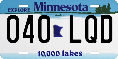 MN license plate 040LQD