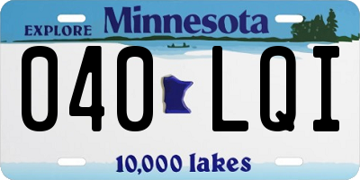 MN license plate 040LQI