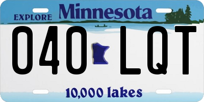 MN license plate 040LQT