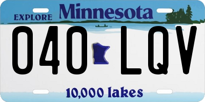 MN license plate 040LQV