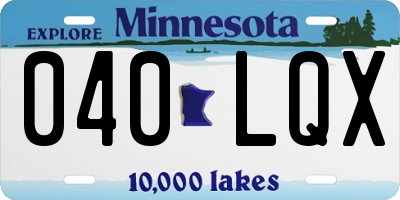 MN license plate 040LQX