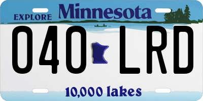 MN license plate 040LRD