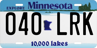 MN license plate 040LRK