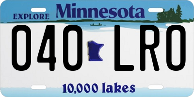MN license plate 040LRO