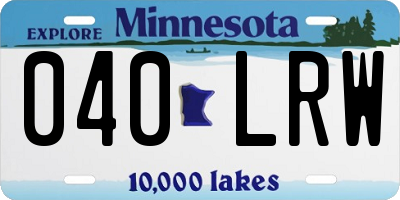 MN license plate 040LRW