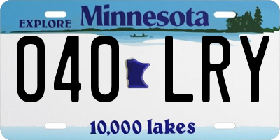 MN license plate 040LRY