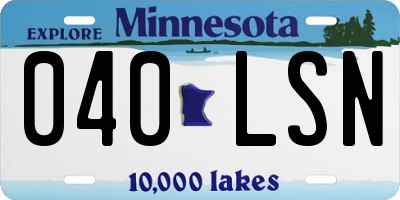 MN license plate 040LSN