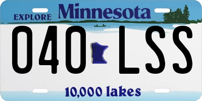 MN license plate 040LSS