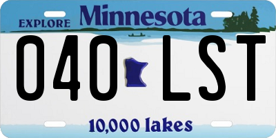 MN license plate 040LST