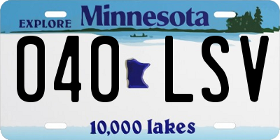 MN license plate 040LSV