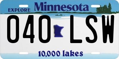 MN license plate 040LSW