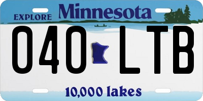 MN license plate 040LTB