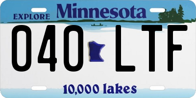 MN license plate 040LTF