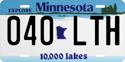 MN license plate 040LTH