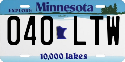 MN license plate 040LTW