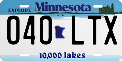 MN license plate 040LTX
