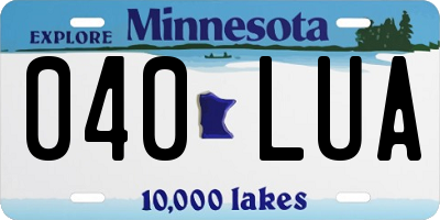 MN license plate 040LUA