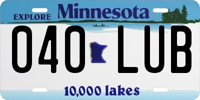 MN license plate 040LUB