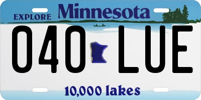 MN license plate 040LUE