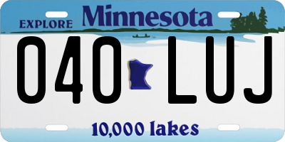 MN license plate 040LUJ