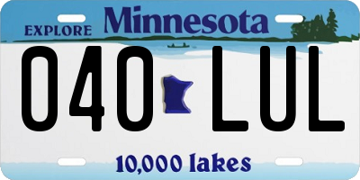MN license plate 040LUL