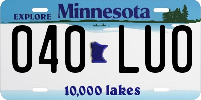 MN license plate 040LUO