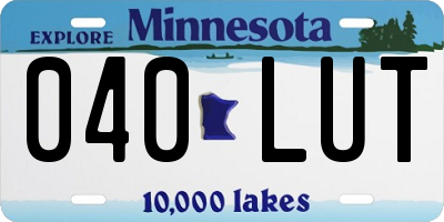 MN license plate 040LUT