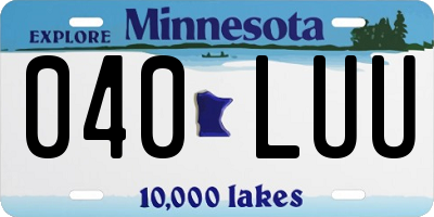 MN license plate 040LUU
