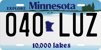 MN license plate 040LUZ