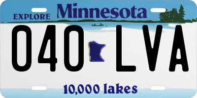 MN license plate 040LVA