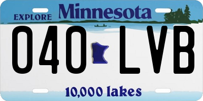 MN license plate 040LVB