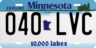 MN license plate 040LVC